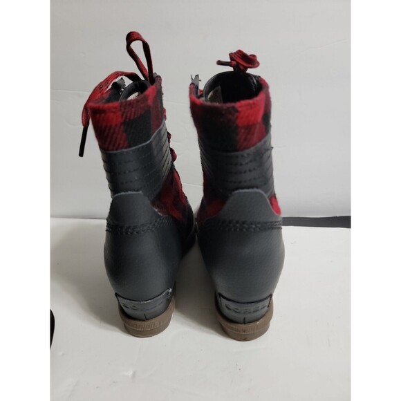 Sorel Lexie Wedge Buffalo Plaid Ankle Booties Boots Girls Youth Size 4 - Picture 4 of 5